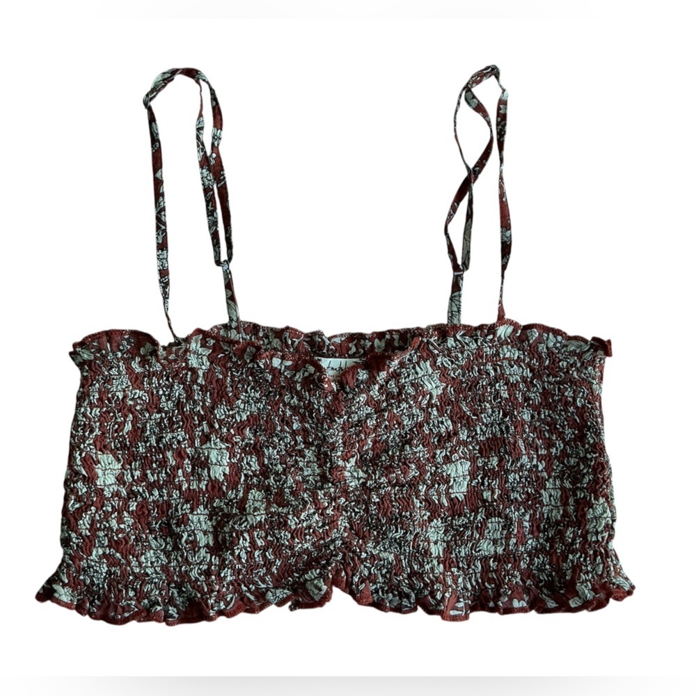 Free People Red Floral Bandeau top - Picture 6 of 11